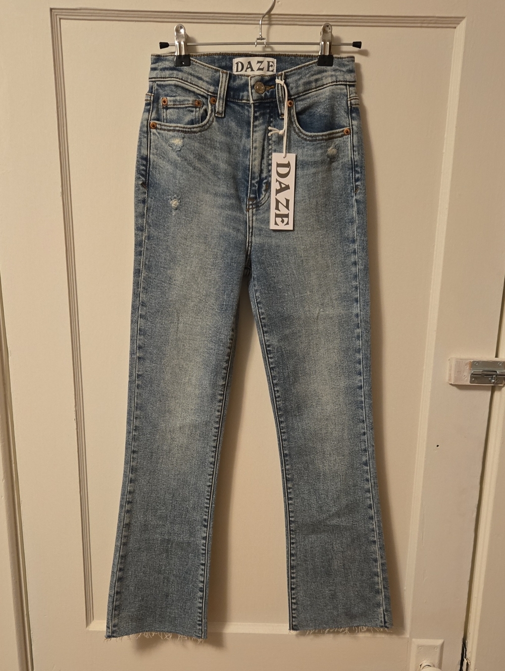 Size 24 DAZE Denim Shy Girl High-Rise Crop Flare Jeans